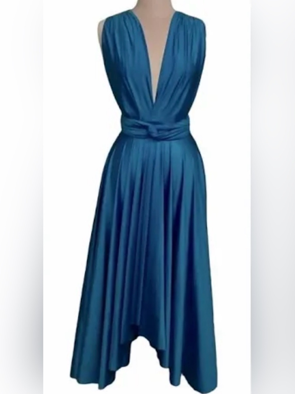Y2K Teal Wrap Maxi Dress - Women